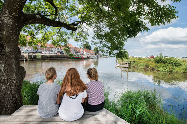Udsigt fra terrassen ved Ribe Å.